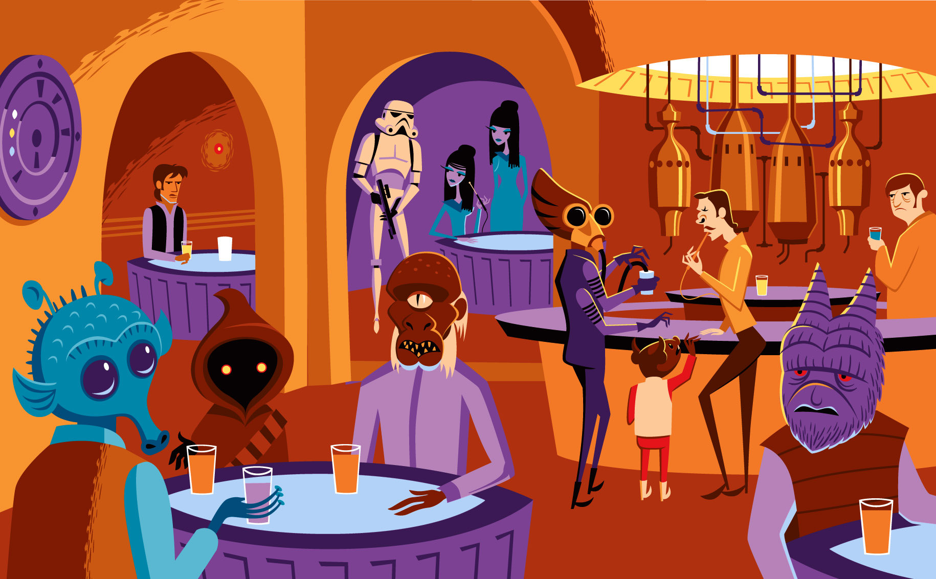 Mos Eisley Cantina Star Wars Artwork by SHAG — A Wretched Hive