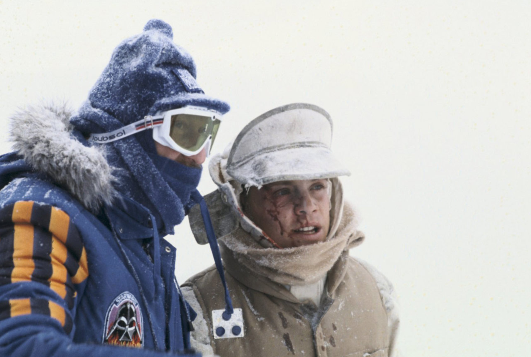 StarWars.com posted pictures of Carrie Fisher, Mark Hamill and Irvin Kershner (Director) all wearing the parka on location in Norway.